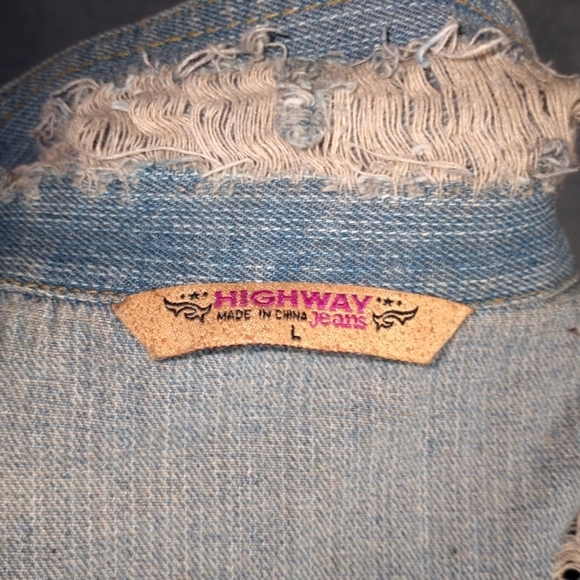 Highway jeans distressed denim light washed vest - Picture 10 of 10